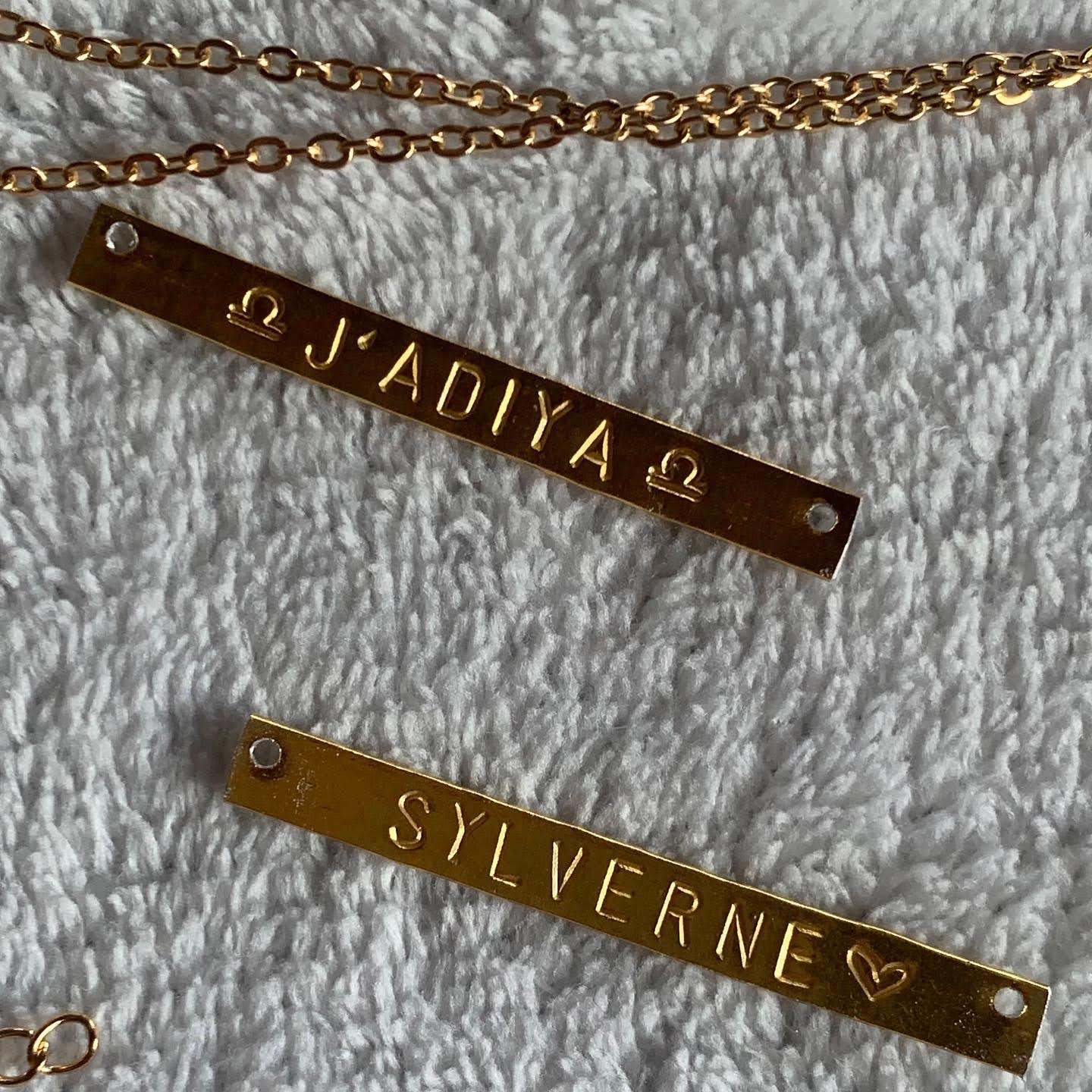 Horizontal Bar Name Necklace