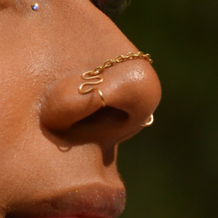 Double Nose Cuff with Chain