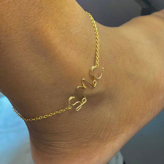 Wire Name Bar Anklet