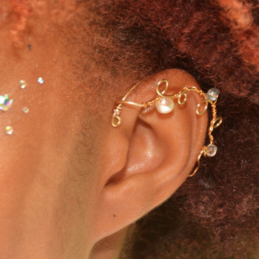 Full Ear Cuff: Pearl